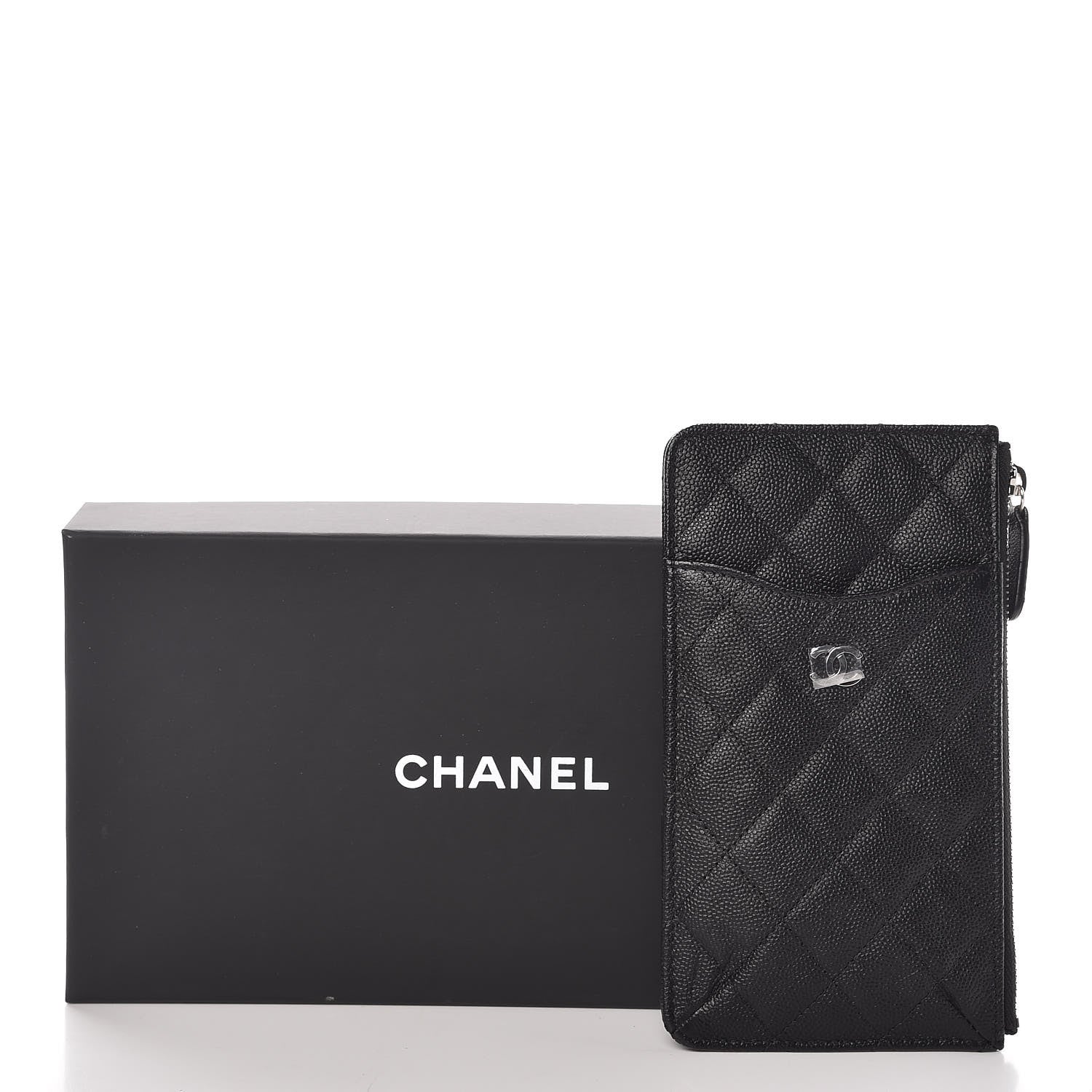 Chanel Caviar Quilted Classic Flat Wallet Pouch Black 8 of 8