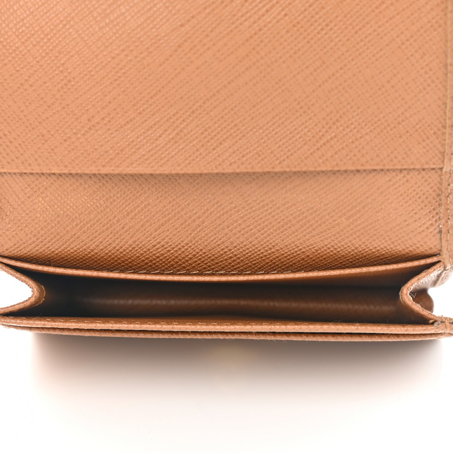 Prada Saffiano Metal Bi-Fold Card Holder Wallet Caramel 5 of 7
