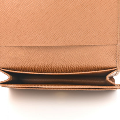 Prada Saffiano Metal Bi-Fold Card Holder Wallet Caramel 5 of 7