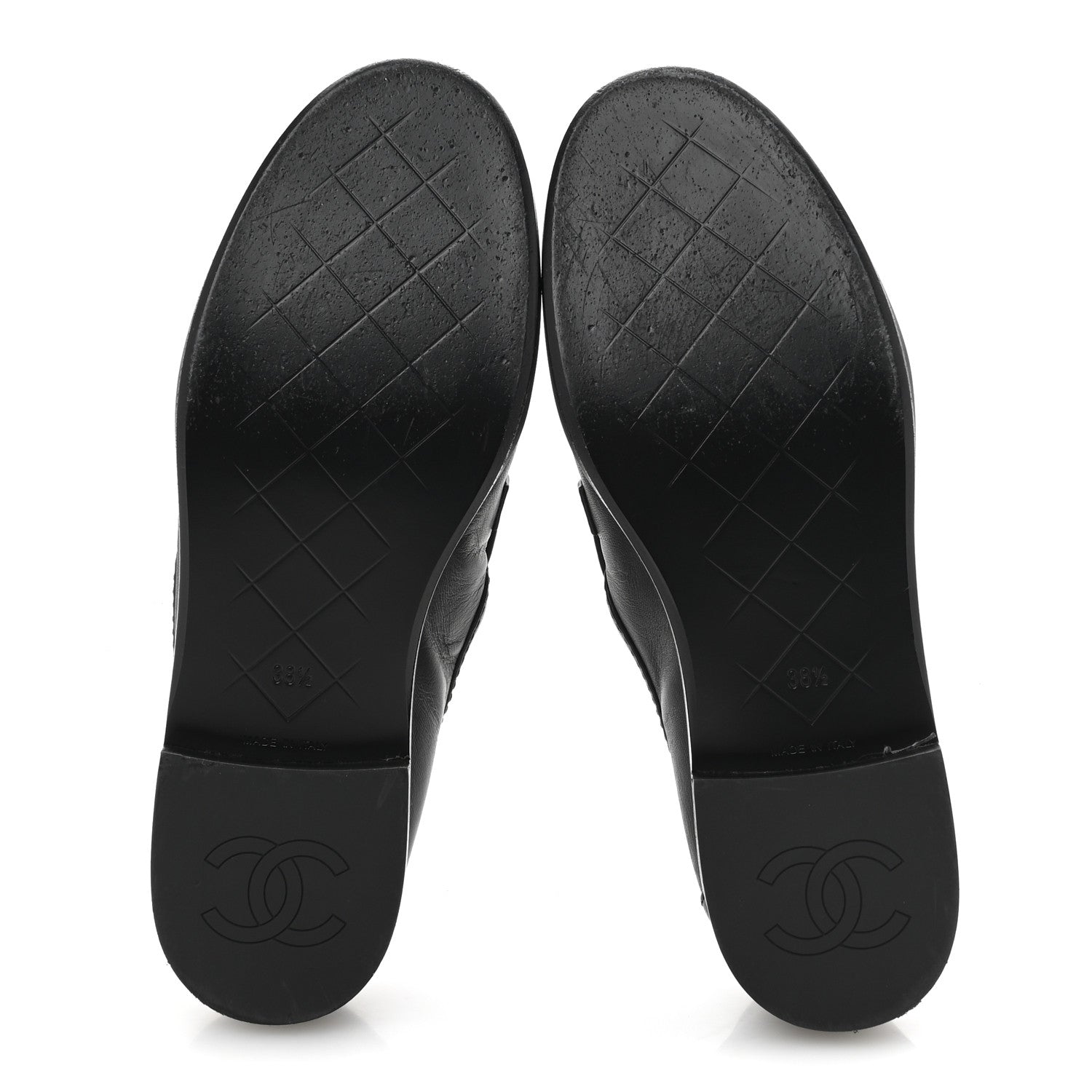 Chanel Lambskin Quilted CC Turnlock Loafers 38.5 Black 6 of 10