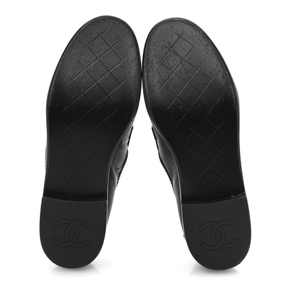 Chanel Lambskin Quilted CC Turnlock Loafers 38.5 Black 6 of 10