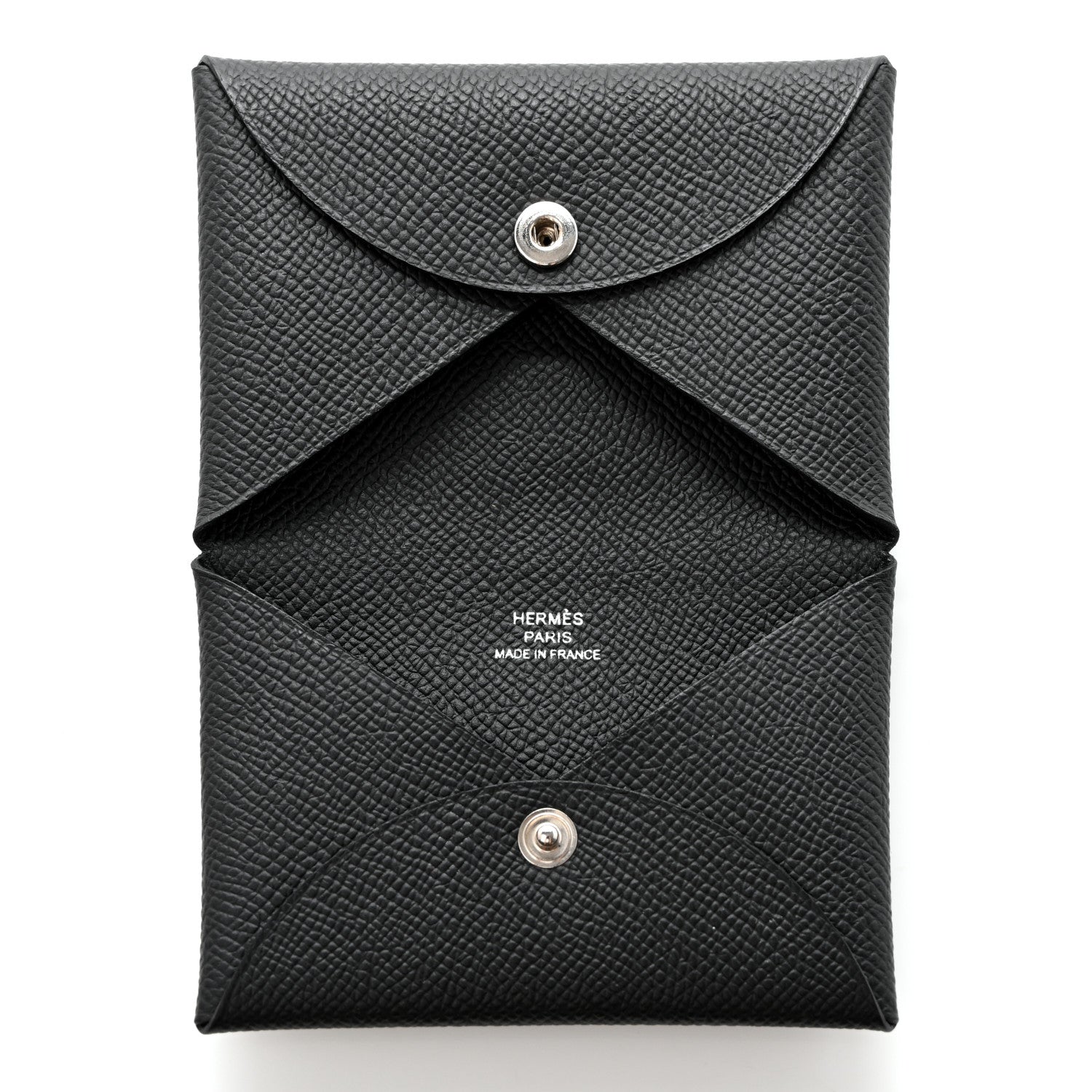 Hermes Chevre Mysore Calvi Card Case Black 5 of 9