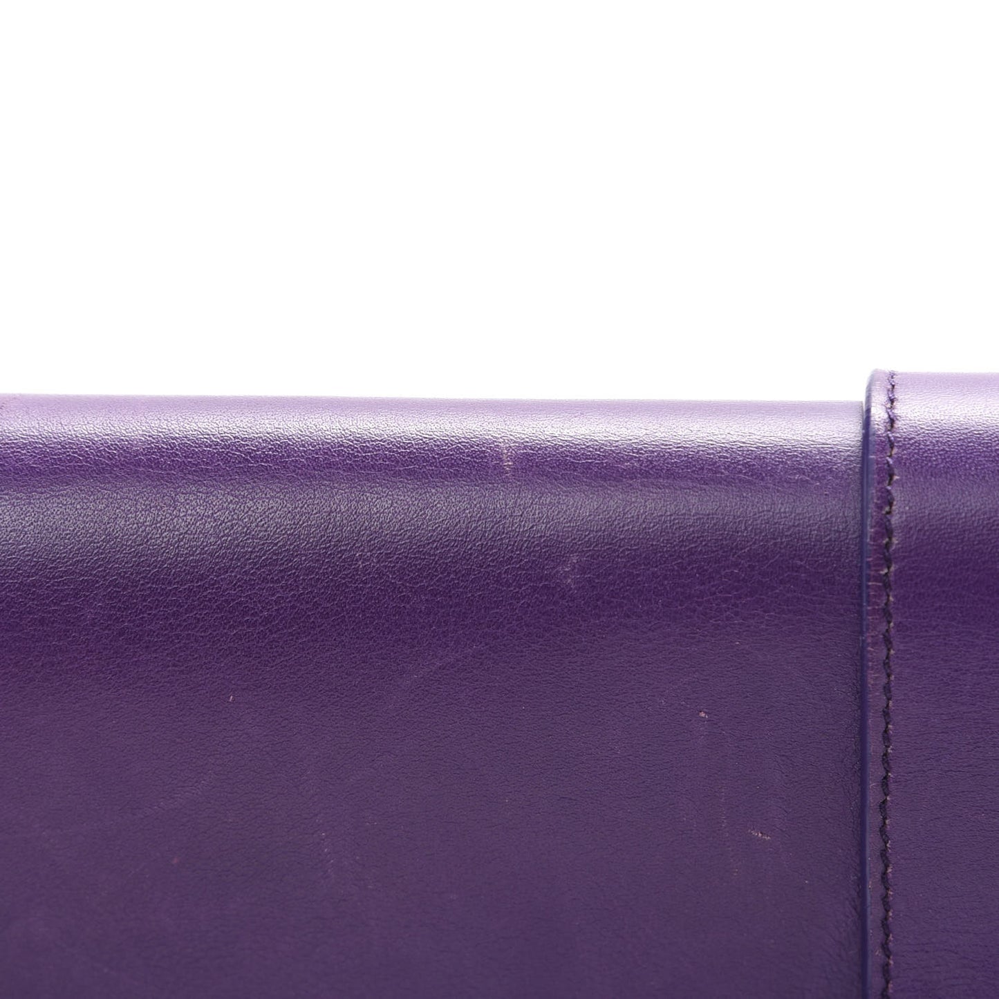 Textured Calfskin Classic Y Ligne Clutch Purple