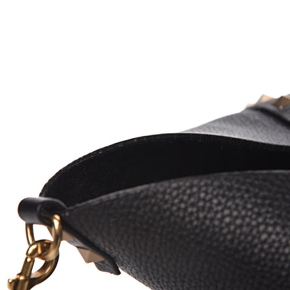 Valentino Garavani Grained Calfskin Tribal Large Rockstud Rolling Crossbody Tote Black 15 of 17