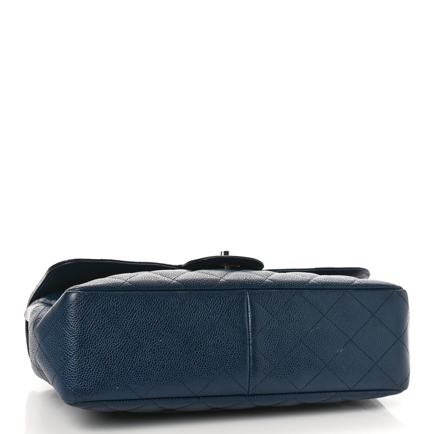Caviar Quilted Jumbo Single Flap Navy
