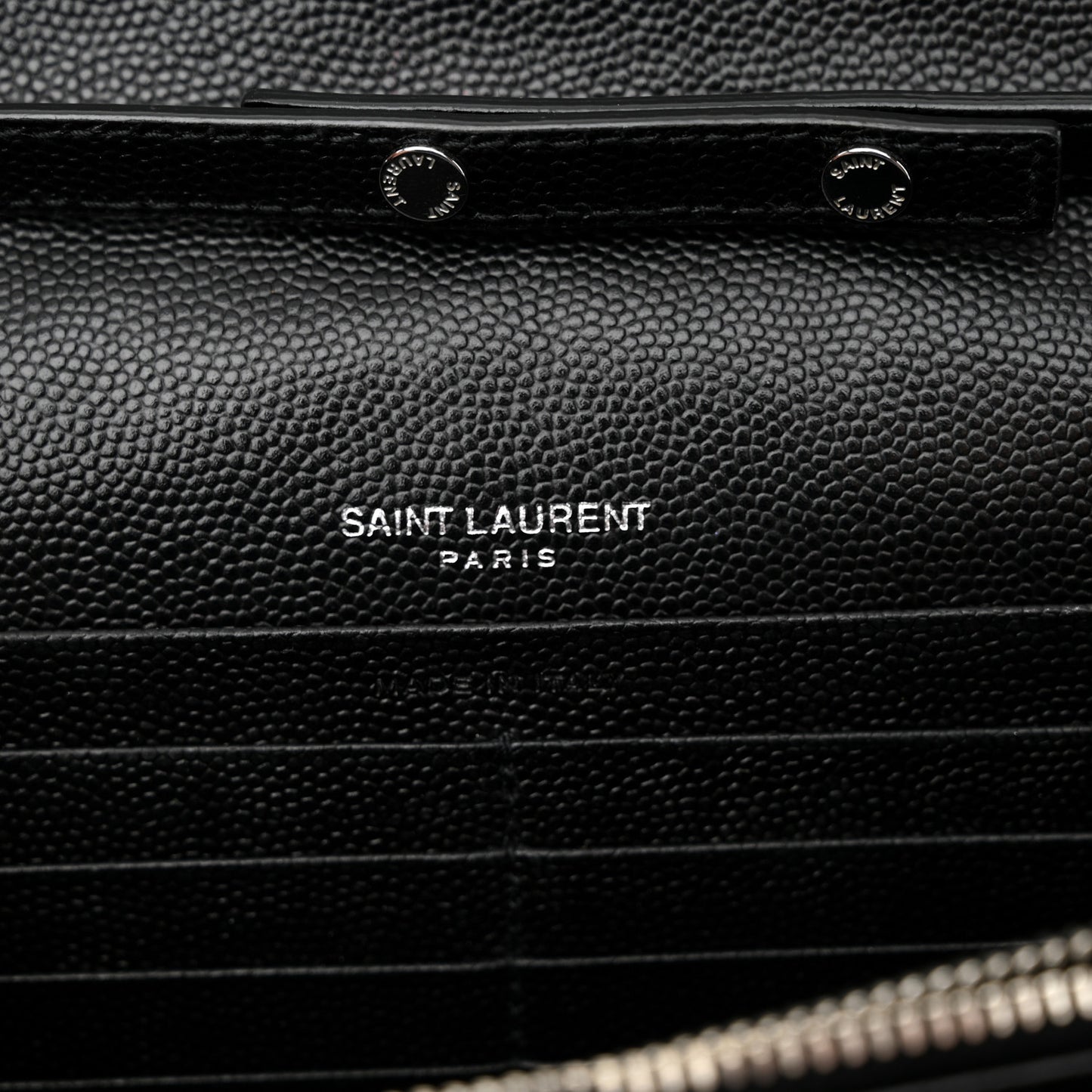 Grain De Poudre Matelasse Chevron Monogram Chain Wallet Black