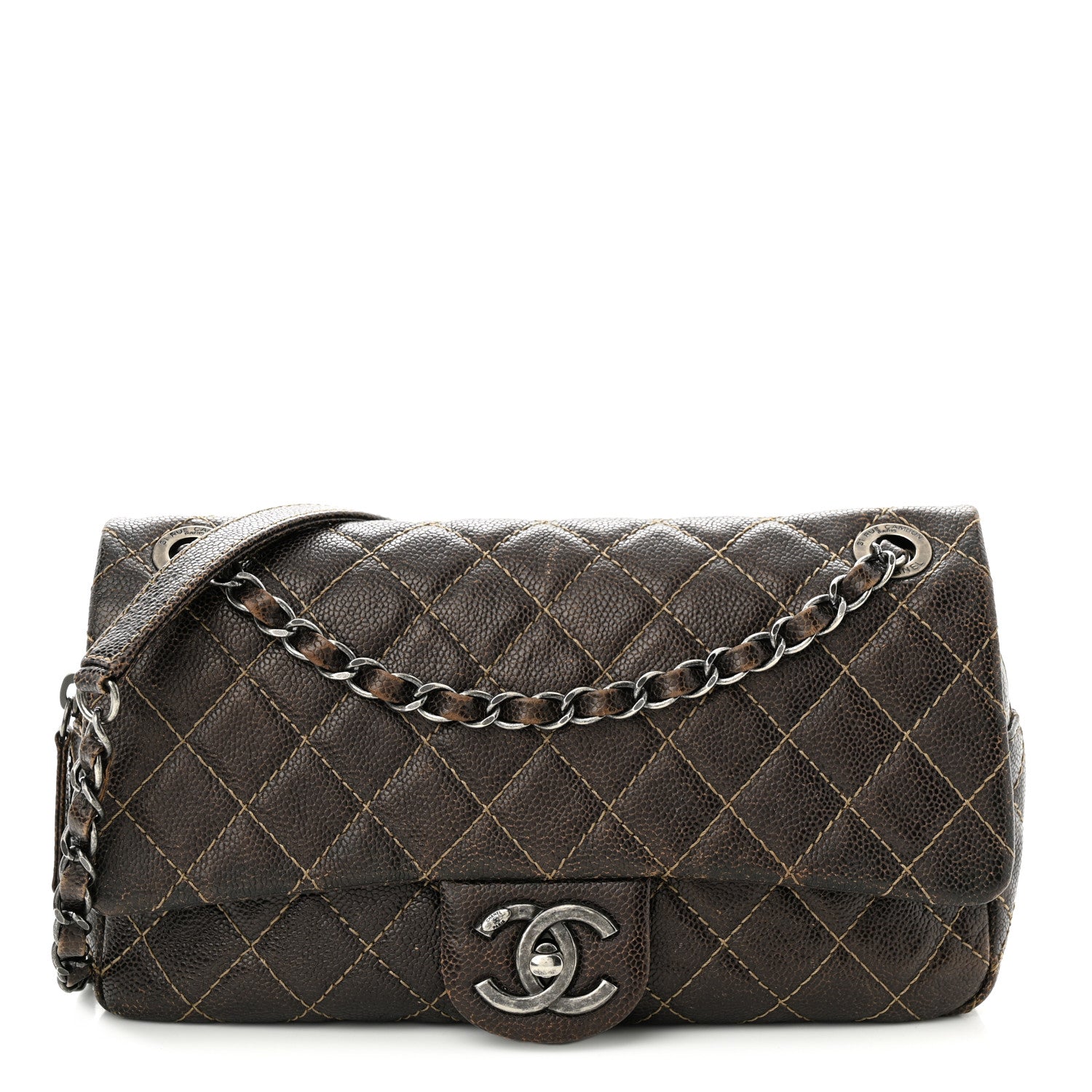 Chanel Iridescent Caviar Quilted Small Chic Flap Brown 1 of 12