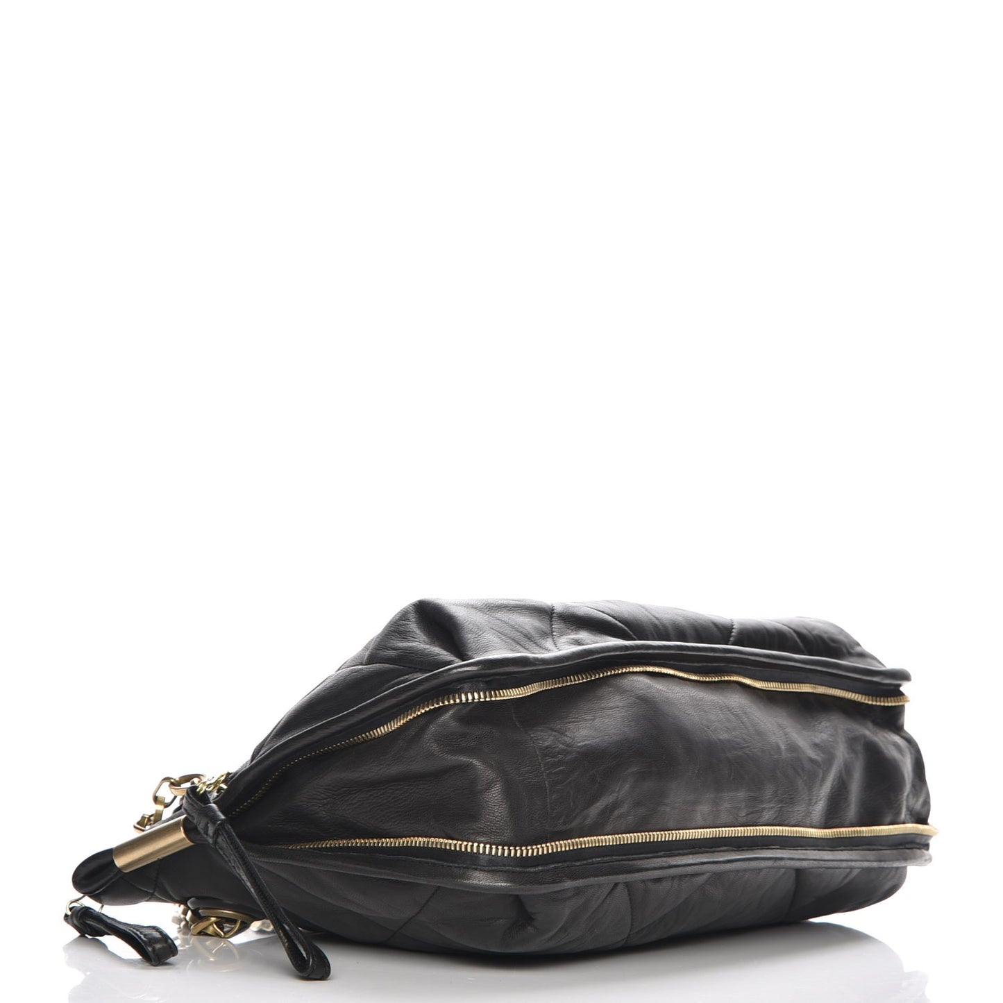 Lambskin Quilted Medium Amalia Shoulder Bag Black