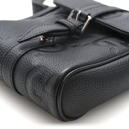 Gucci Piuma Calfskin Jumbo GG Embossed Small Messenger Bag Black 9 of 9