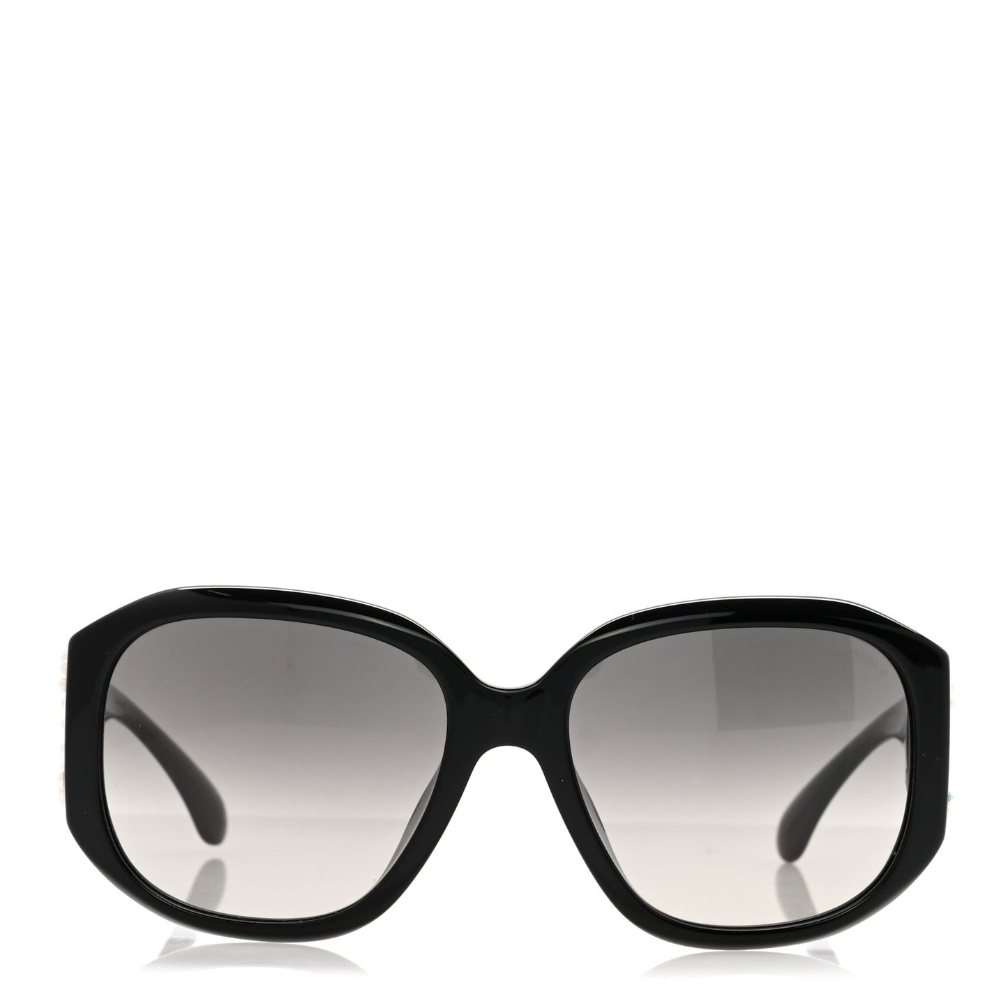 Acetate Pearl CC Square Sunglasses 71501-A Black