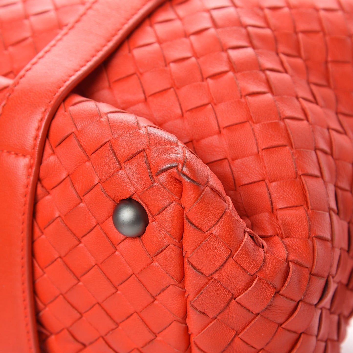 Nappa Intrecciato Montaigne Rings Satchel Red