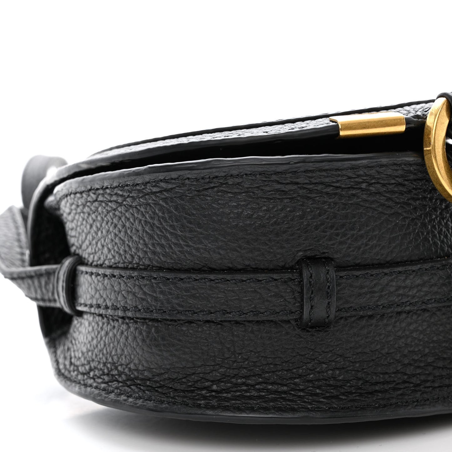 Calfskin Nano Marcie Saddle Bag Black