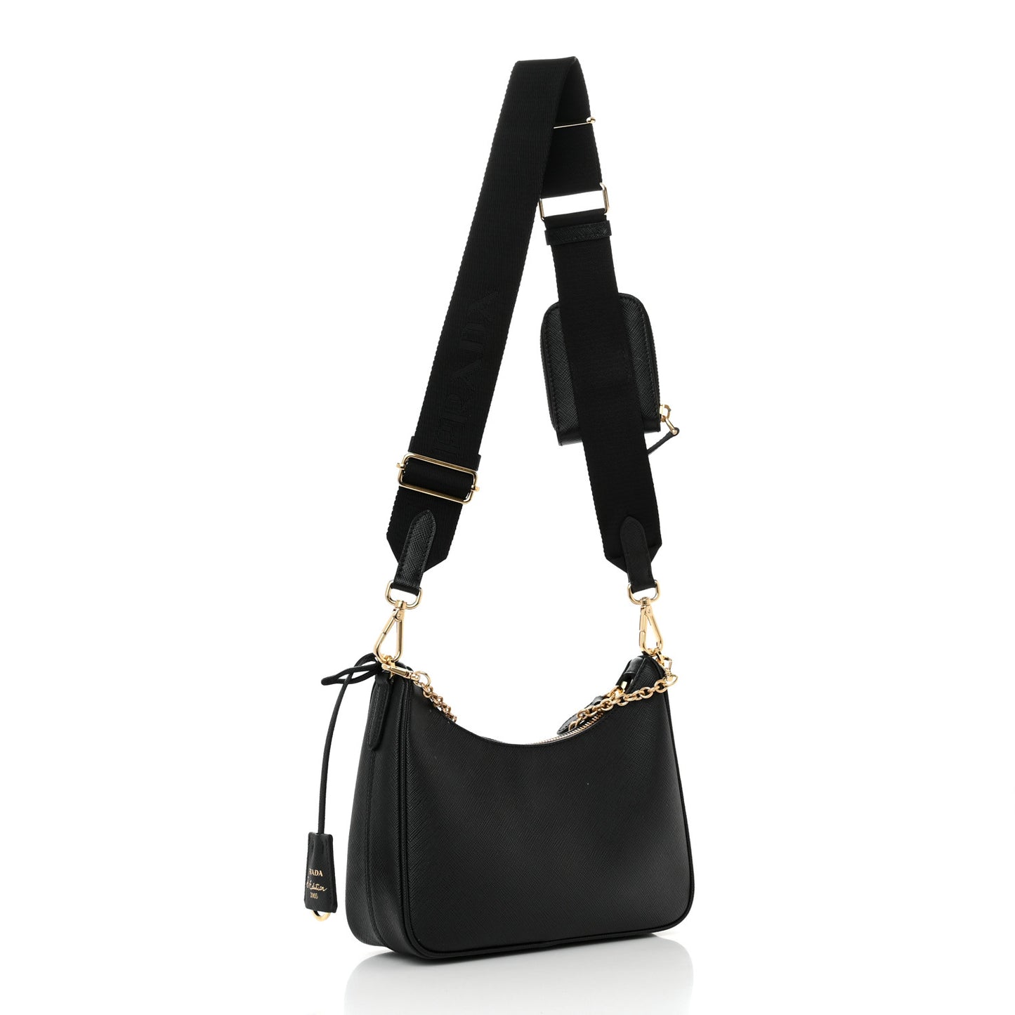 Saffiano Lux Re-Edition 2005 Shoulder Bag Black