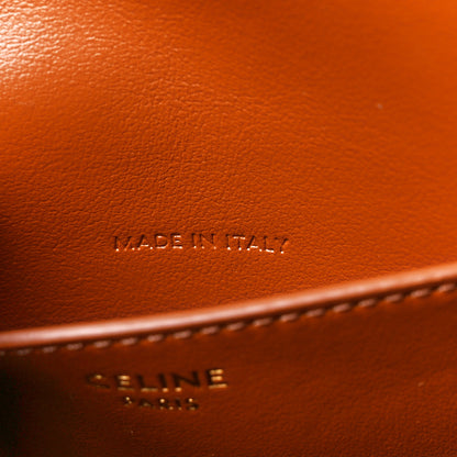 Celine Triomphe Canvas Calfskin Tabou Clutch on Strap Tan 7 of 11