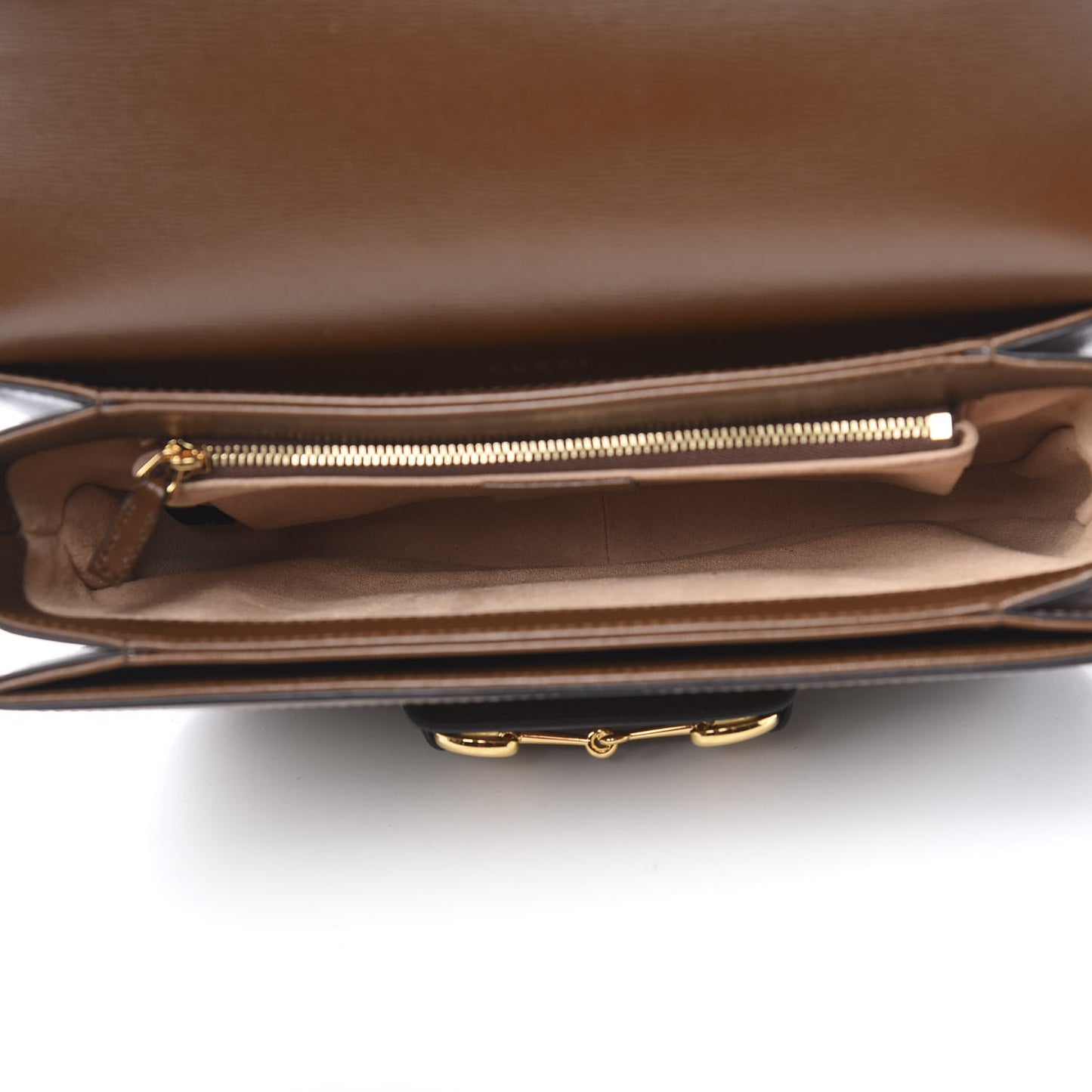GG Supreme Monogram Horsebit 1955 Shoulder Bag Beige Brown Sugar