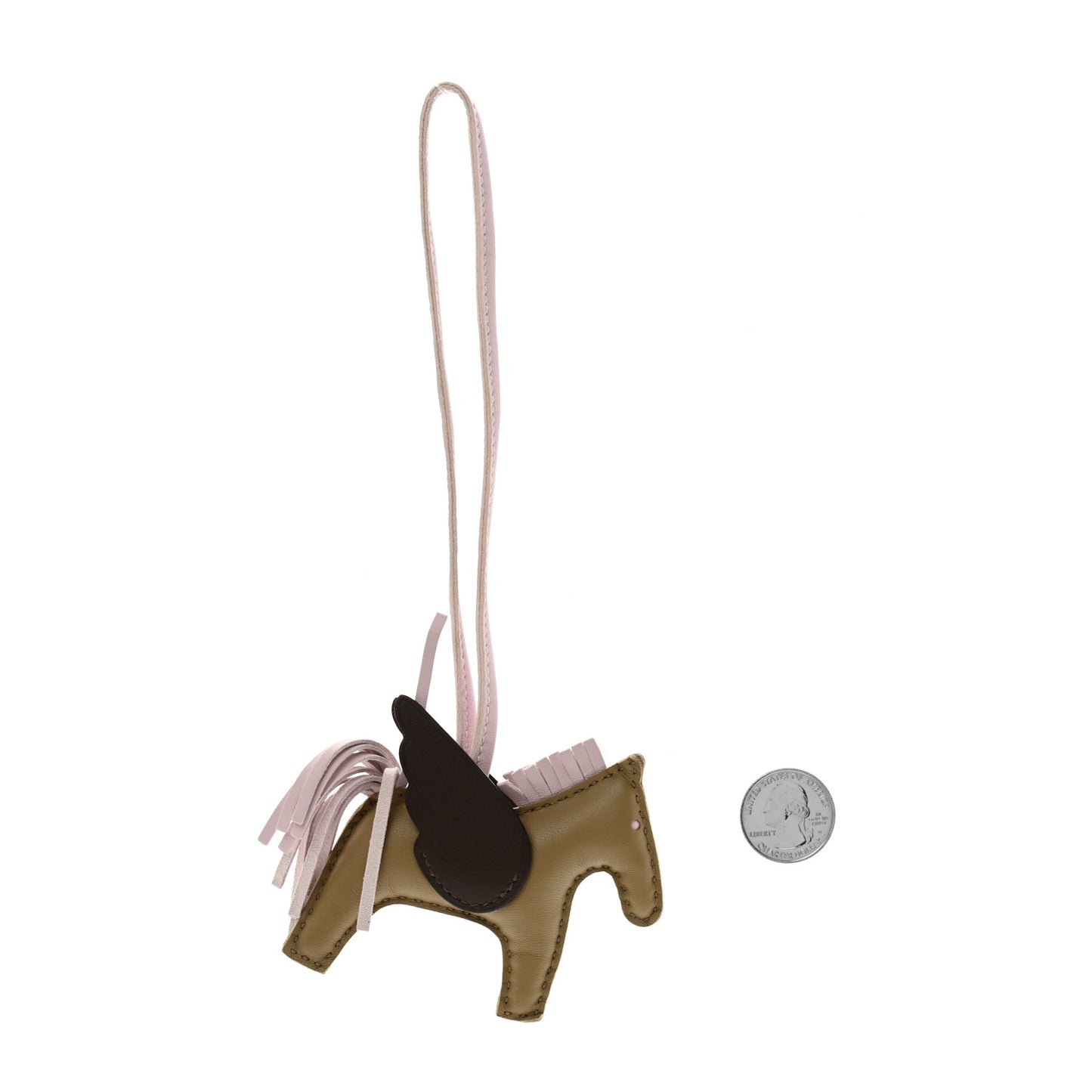 Milo Lambskin Grigri Rodeo Pegase Horse Bag Charm PM Beige Marfa Mauve Pale Moka
