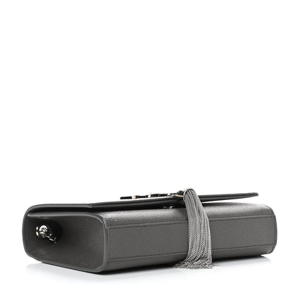 Saint Laurent Grain De Poudre Small Classic Monogram Kate Tassel Chain Wallet Gray 4 of 8