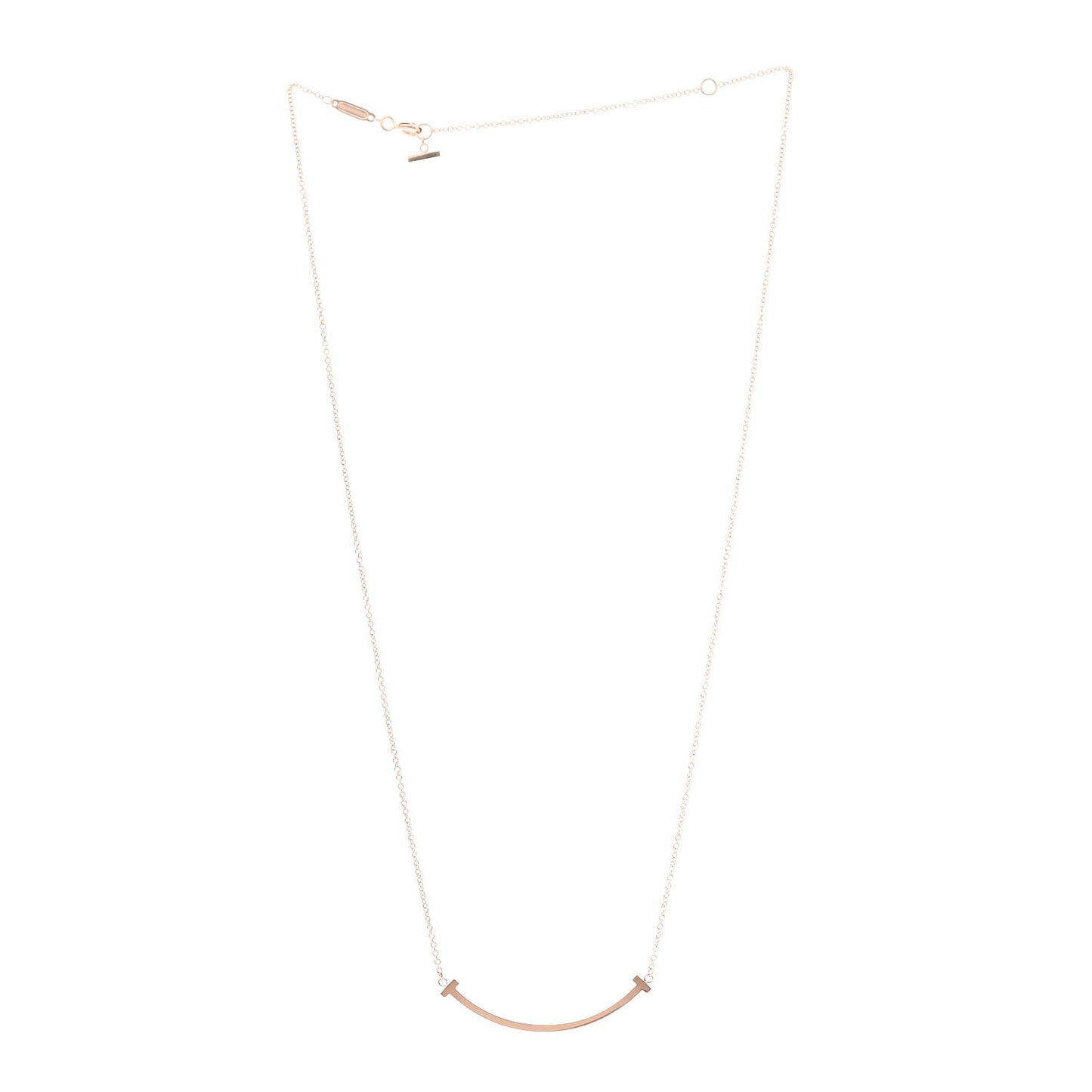 18K Rose Gold Small T Smile Pendant Necklace