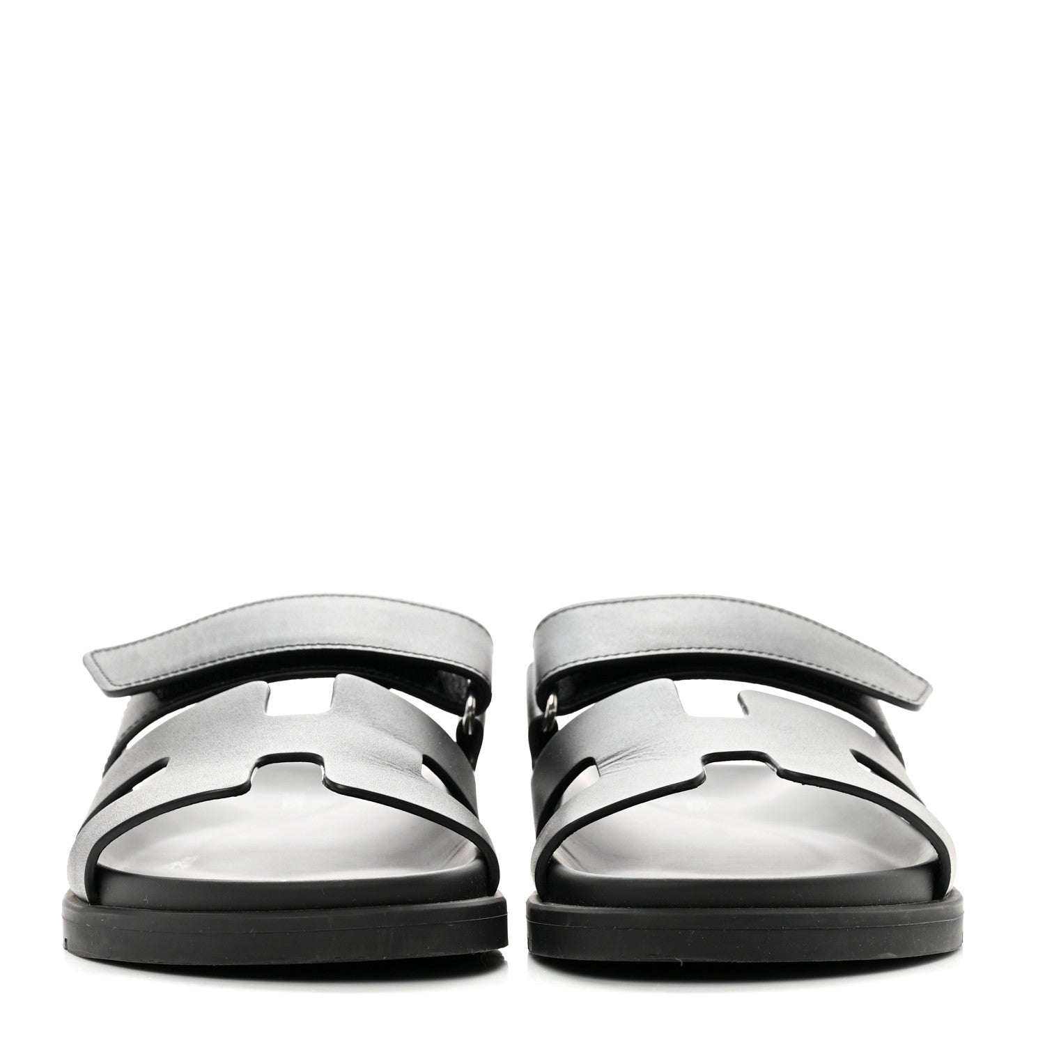 Hermes Calfskin Womens Chypre Sandals 36.5 Black 2 of 10