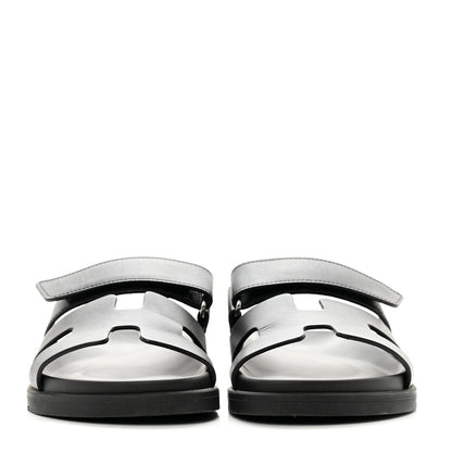 Hermes Calfskin Womens Chypre Sandals 36.5 Black 2 of 10