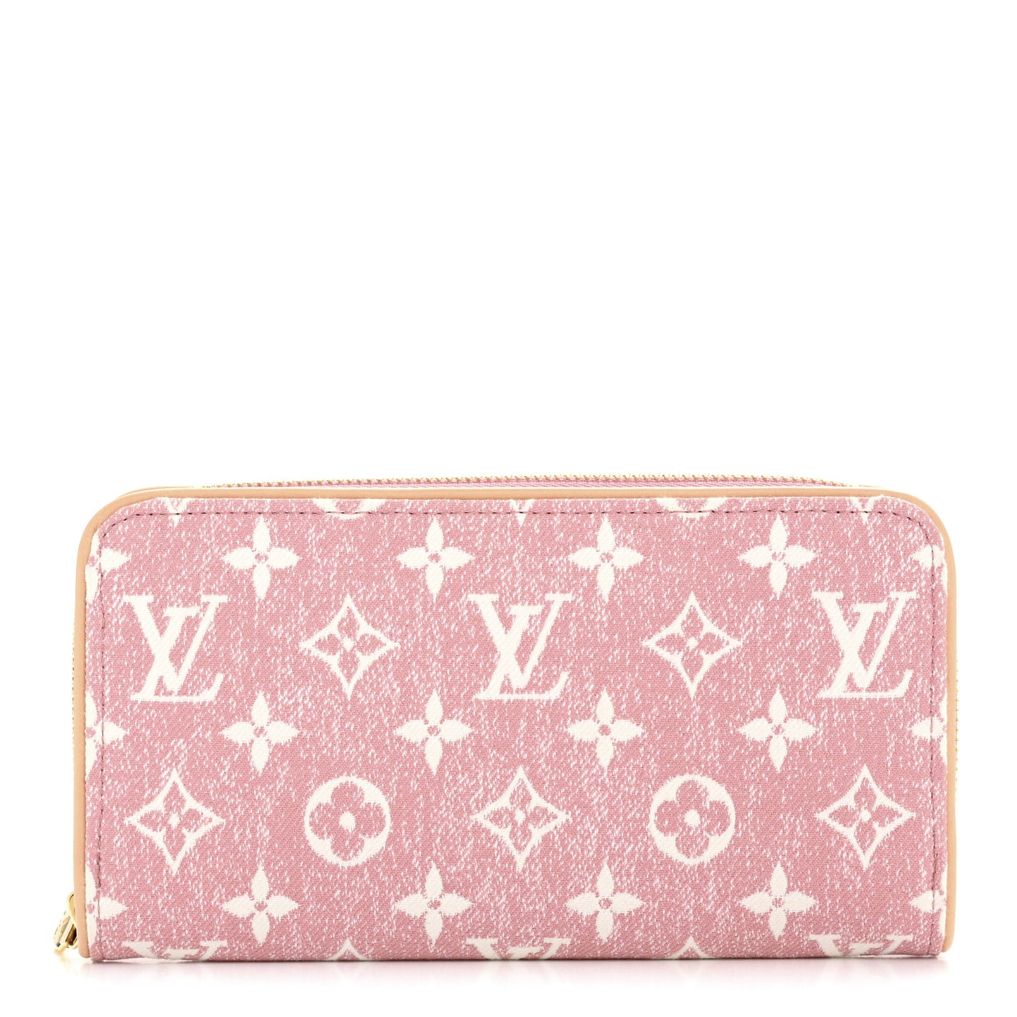 Denim Monogram Jacquard Zippy Wallet Pink