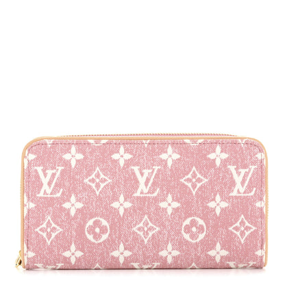 Louis Vuitton Denim Monogram Jacquard Zippy Wallet Pink 1 of 7