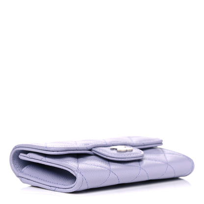 Chanel Caviar Quilted Flap Card Holder Wallet Light Purple 4 of 9