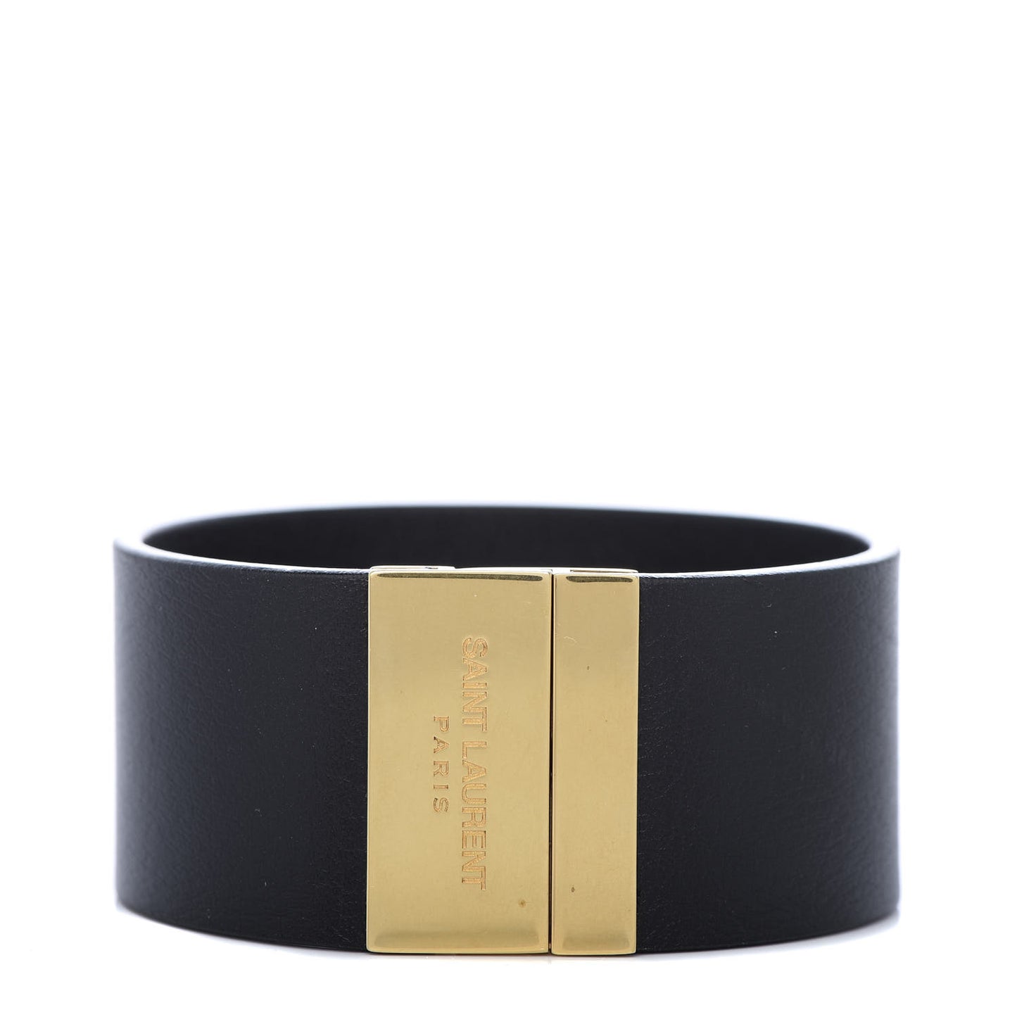 Calfskin ID Cuff Bracelet L Black