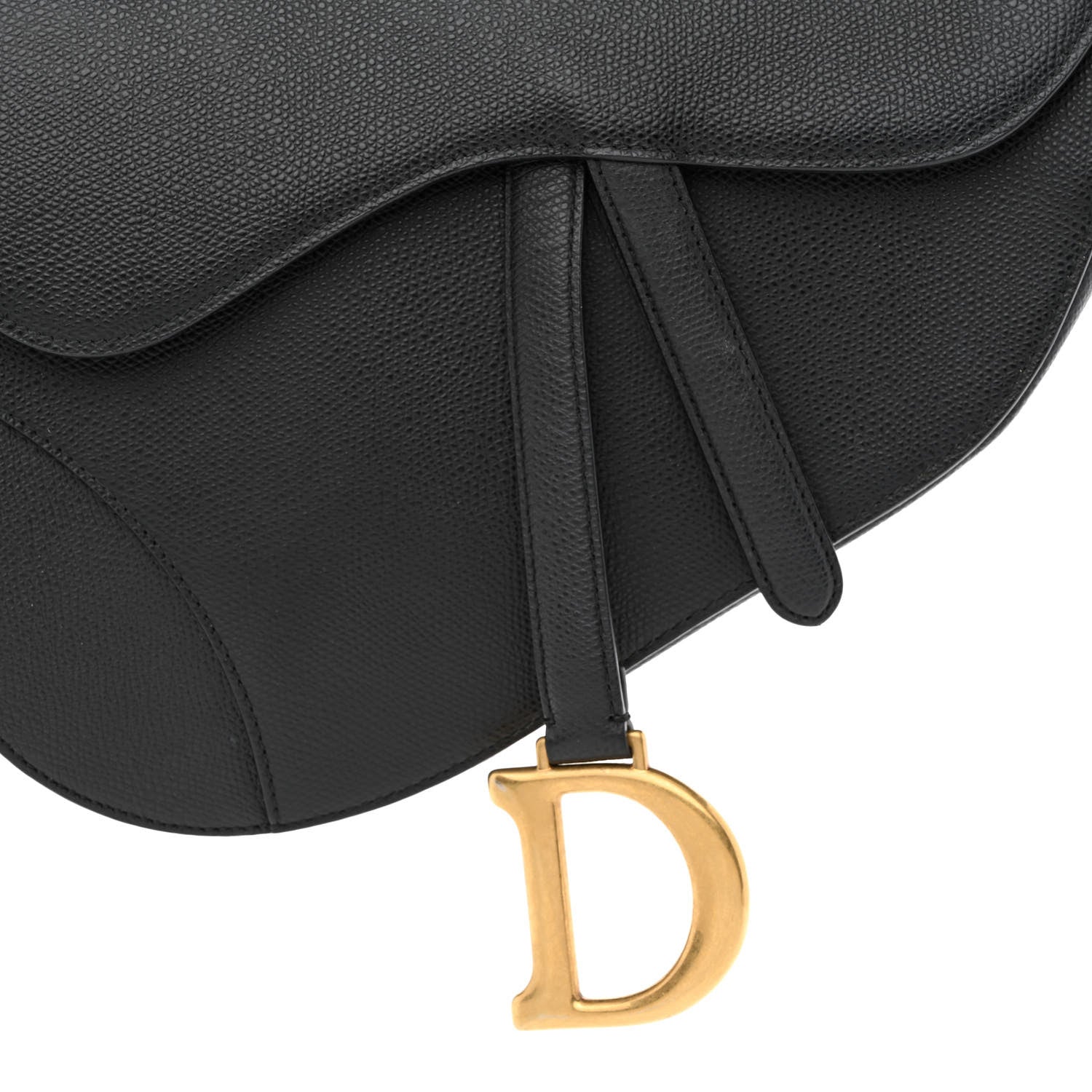 Christian Dior Grained Calfskin Saddle Bag Black 8 of 10