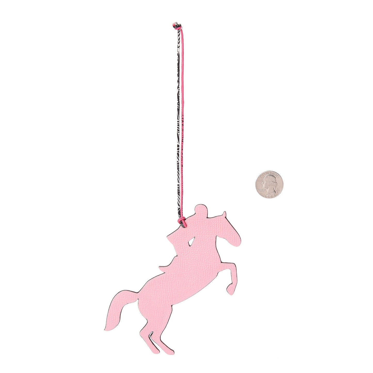 Epsom Togo Petit H Horse And Jockey Bag Charm Rose Confetti Curry