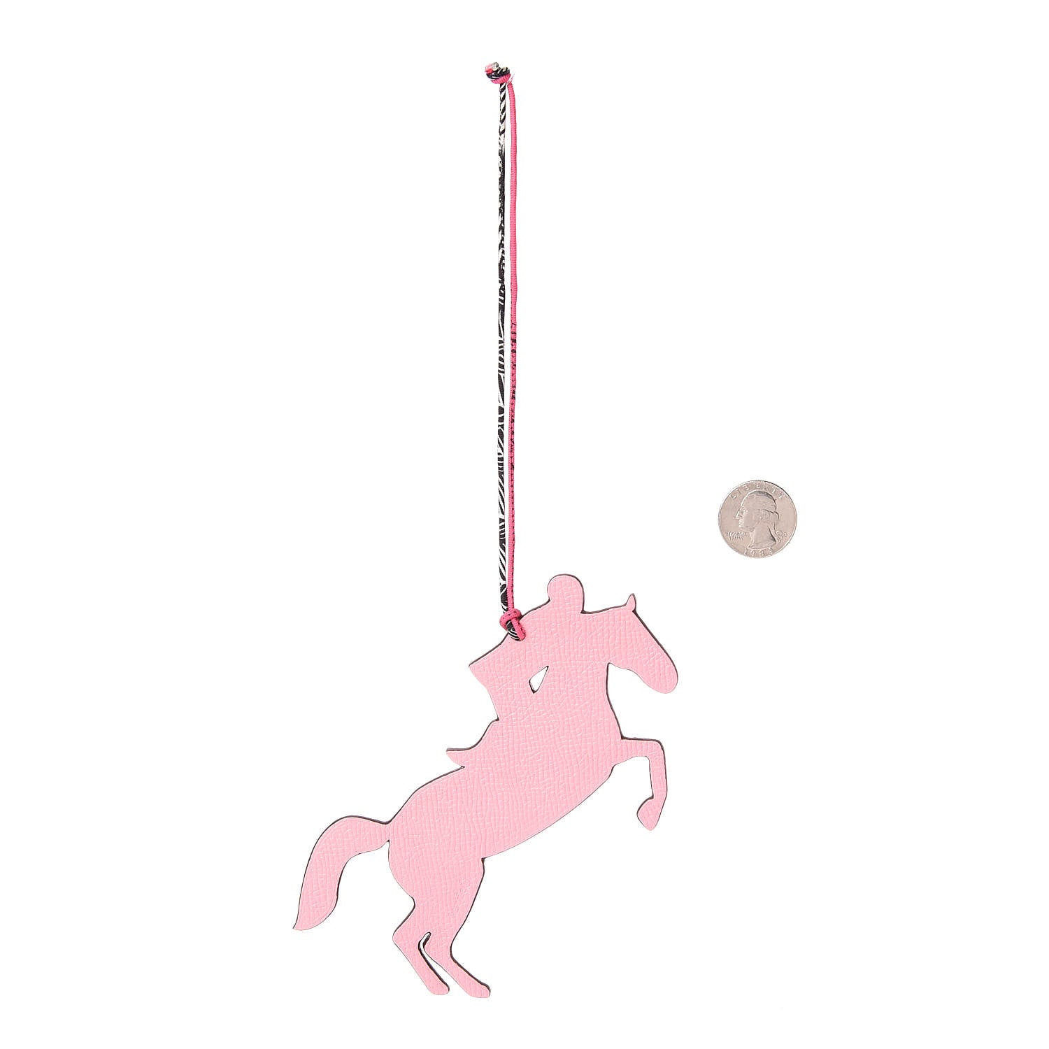 Hermes Epsom Togo Petit H Horse And Jockey Bag Charm Rose Confetti Curry 2 of 4