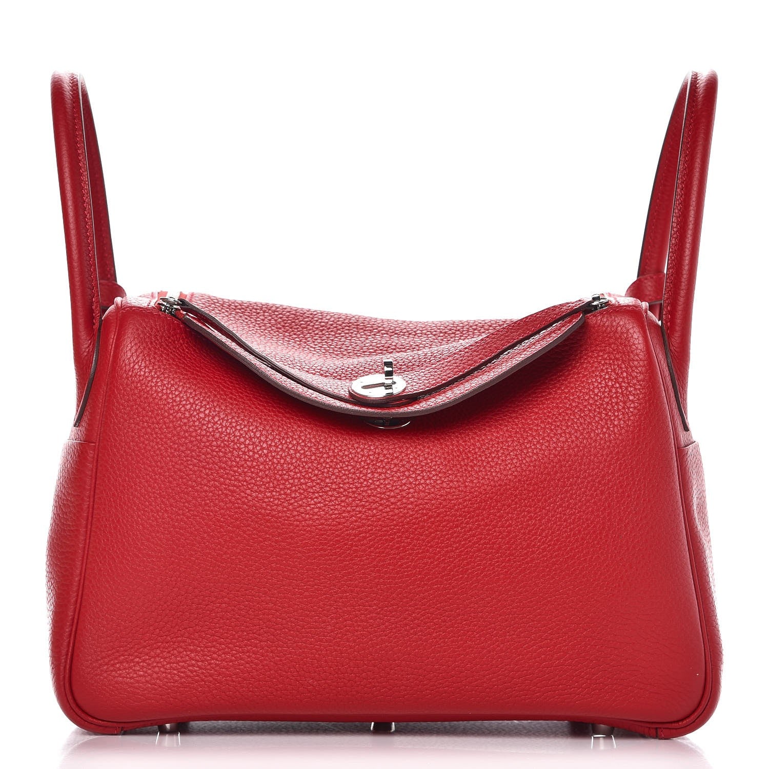 Hermes Taurillon Clemence Lindy 30 Rouge Casaque 1 of 14
