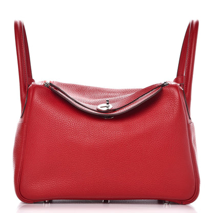 Hermes Taurillon Clemence Lindy 30 Rouge Casaque 1 of 14