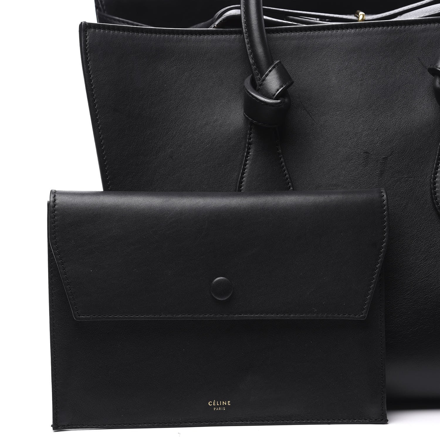 Celine Smooth Calfskin Small Tie Knot Tote Black 8 of 10