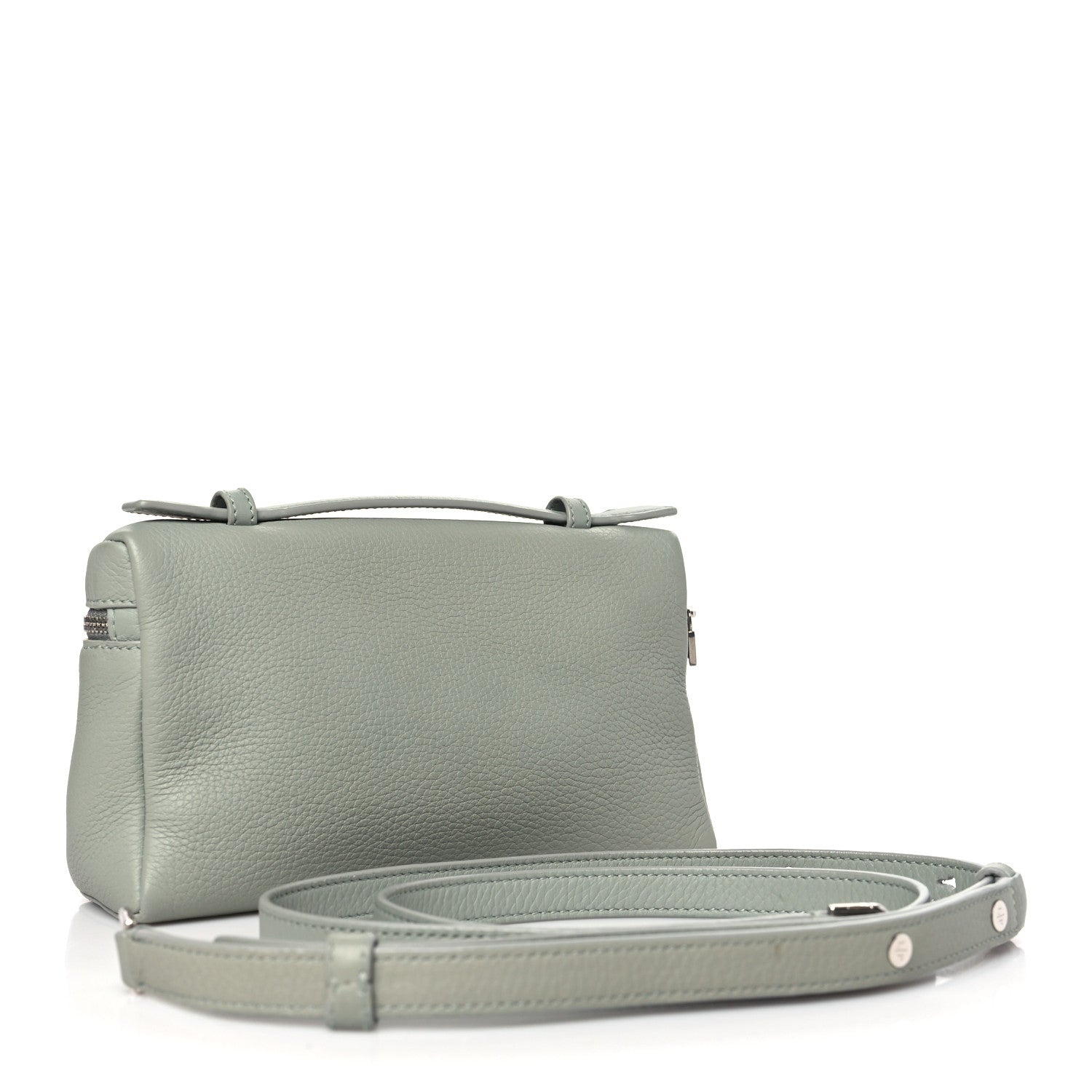 Loro Piana Grained Calfskin L19 Extra Pocket Pouch Eucalyptus 3 of 8