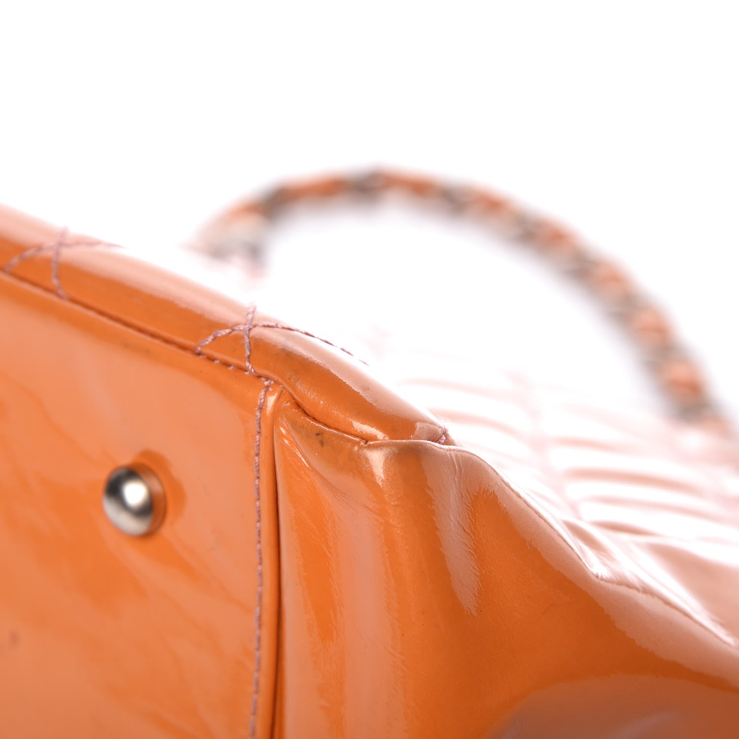 Chanel Patent Quilted Petit Timeless Tote PTT Orange 15 of 23