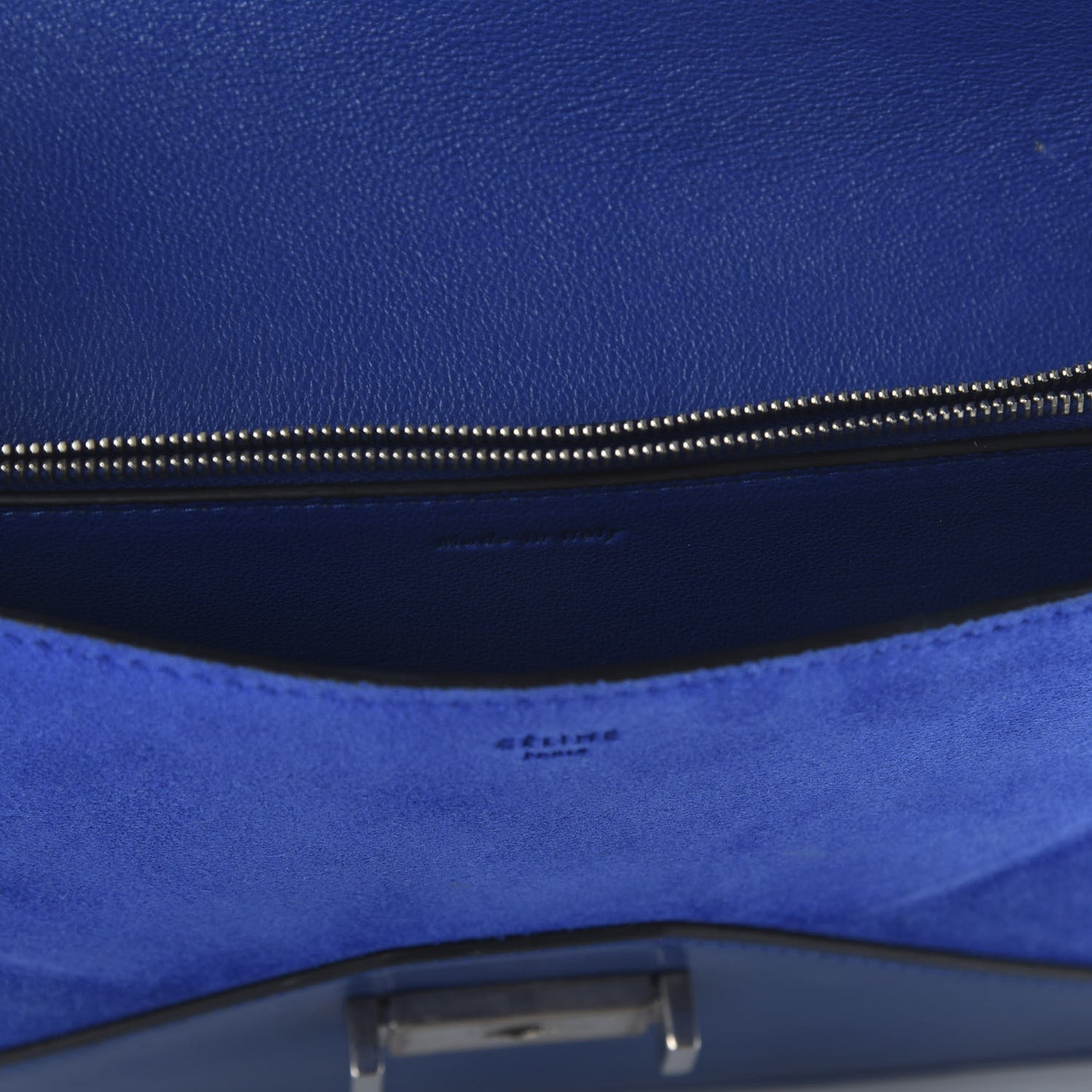 Box Calfskin Suede Diamond Clutch Electric Blue