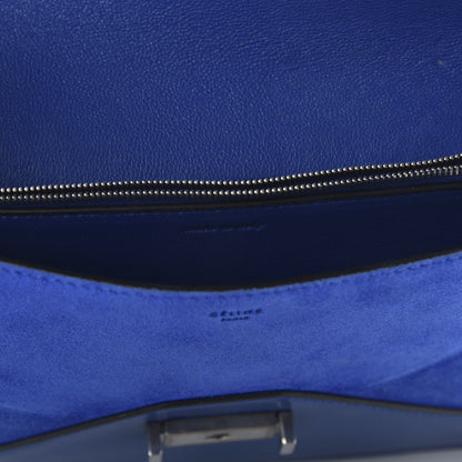 Celine Box Calfskin Suede Diamond Clutch Electric Blue 9 of 11