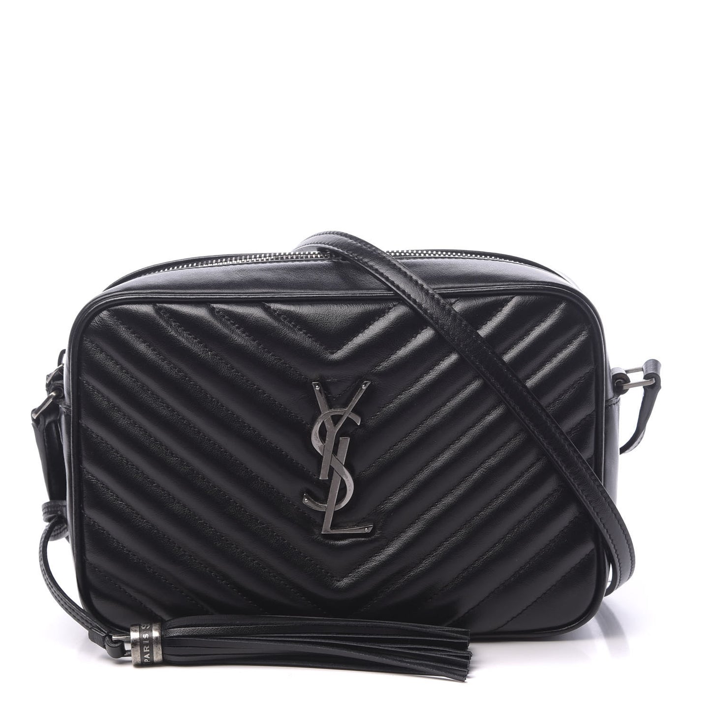 Calfskin Matelasse Monogram Lou Camera Bag Black