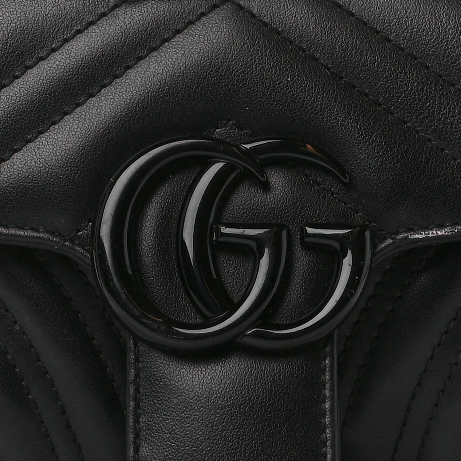 Gucci Calfskin Matelasse Monochrome Mini GG Marmont Shoulder Bag Black 8 of 12