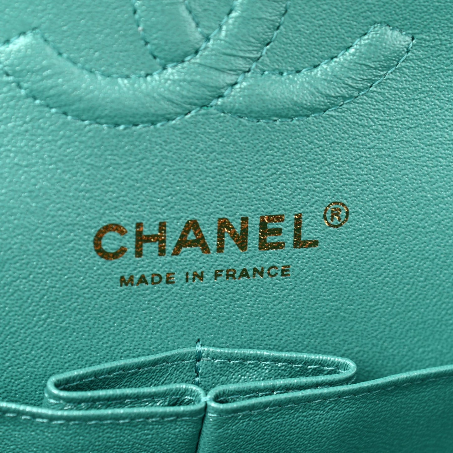 Iridescent Caviar Quilted Small Double Flap Green