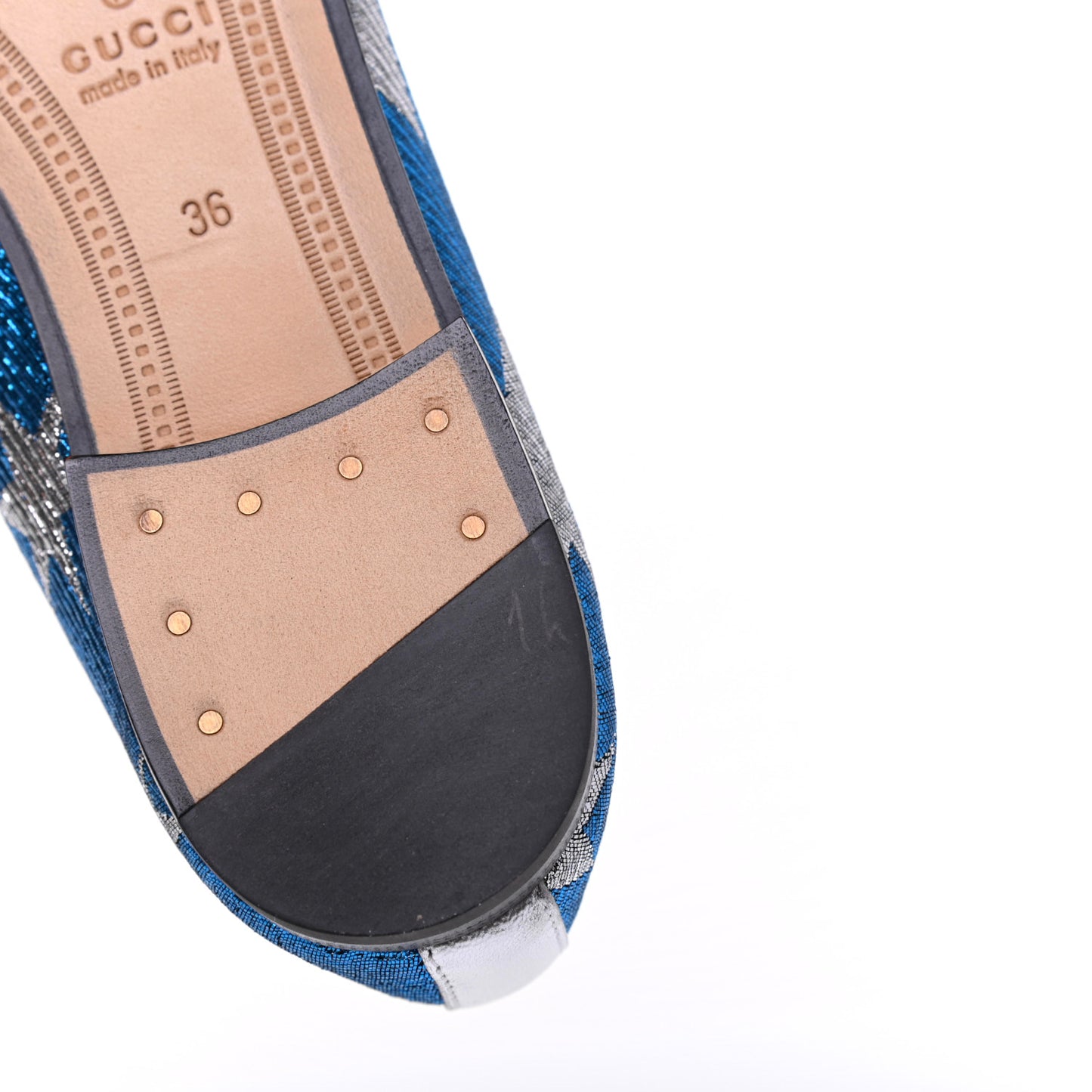 Lurex Calfskin Starry Sky Womens Jordaan Loafers 36 Bluette Silver