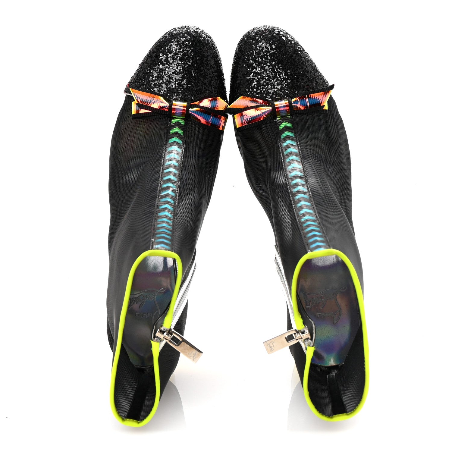 Christian Louboutin Mesh Checkypoint 55 Booties 39 Black 2 of 9