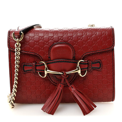 Gucci Soft Microguccissima Mini Emily Chain Shoulder Bag Rosso 1 of 10