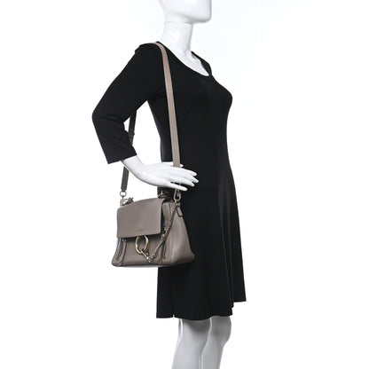 Chloe Calfskin Suede Medium Faye Shoulder Bag Motty Grey 2 of 9