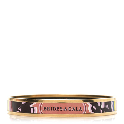 Hermes Enamel Printed Narrow Brides De Gala Tattoo Bracelet 70 Pink  Multicolor 1 of 5