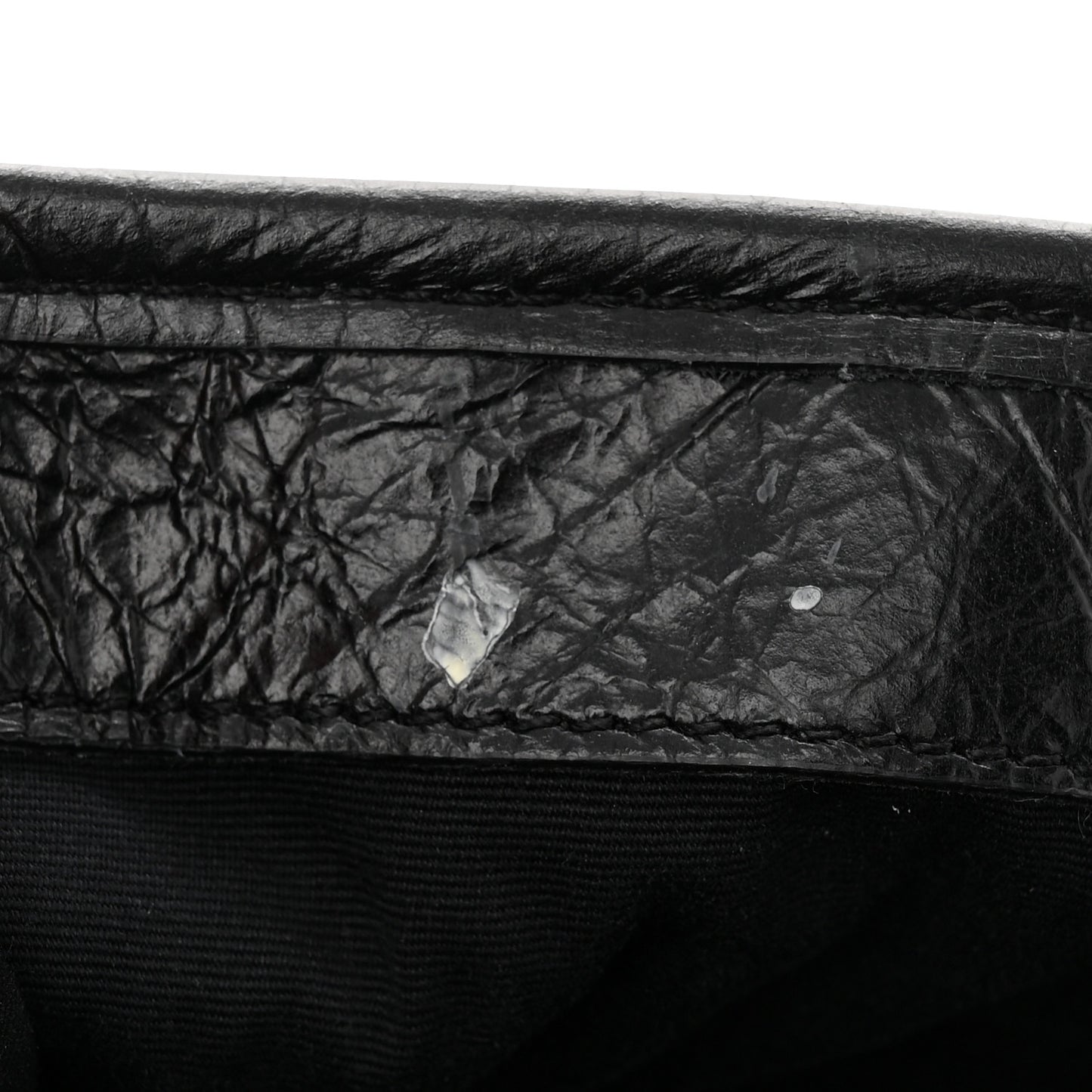 Crinkled Calfskin Matelasse Monogram Large Niki Chain Satchel Black