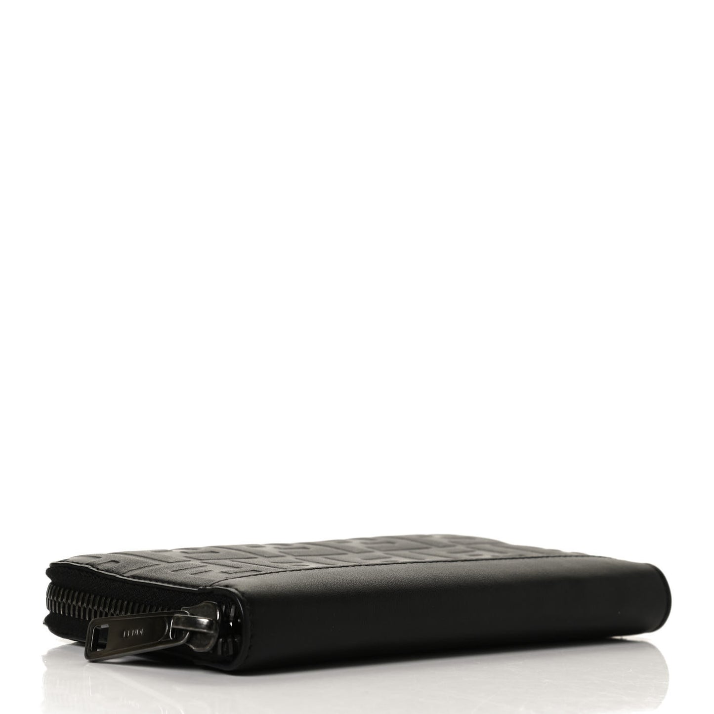 Vitello Grace FF 1974 Embossed Zip Around Wallet Black