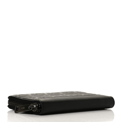Fendi Vitello Grace FF 1974 Embossed Zip Around Wallet Black 4 of 12