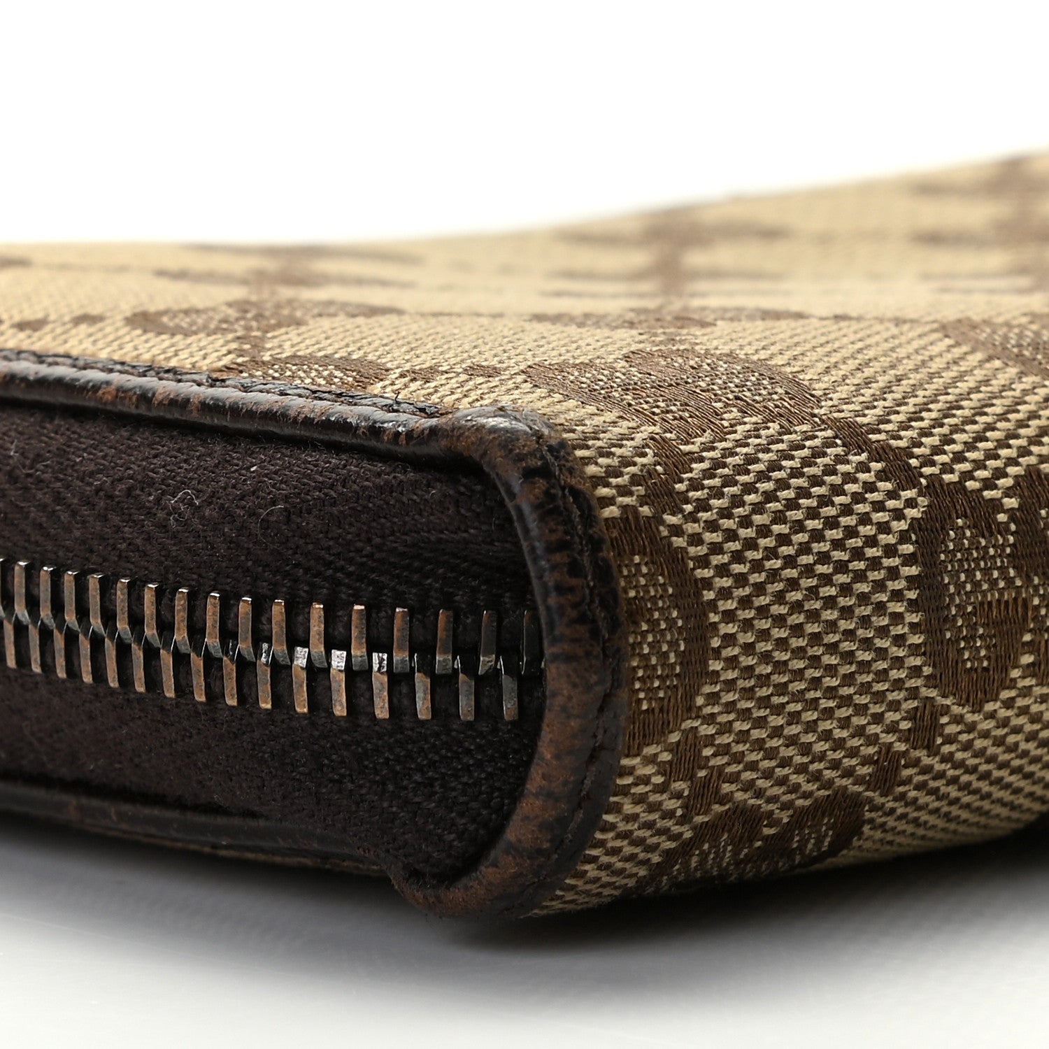 Gucci Monogram Metal Bar Zip Around Wallet Dark Brown 10 of 11